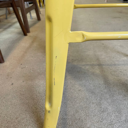 Pale Mustard Metal Industrial Stool