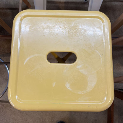Pale Mustard Metal Industrial Stool
