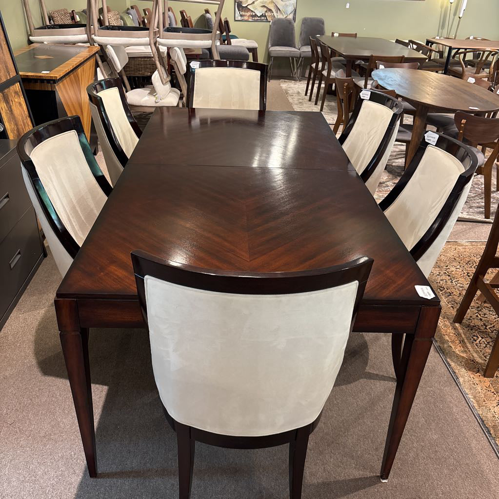 Cherry Extending Dining Table w/Set of 6 Barrel Back Dining Chairs