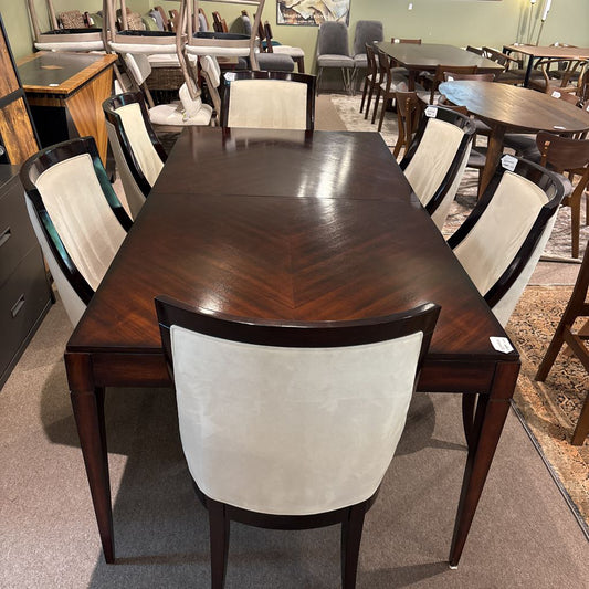 Cherry Extending Dining Table w/Set of 6 Barrel Back Dining Chairs
