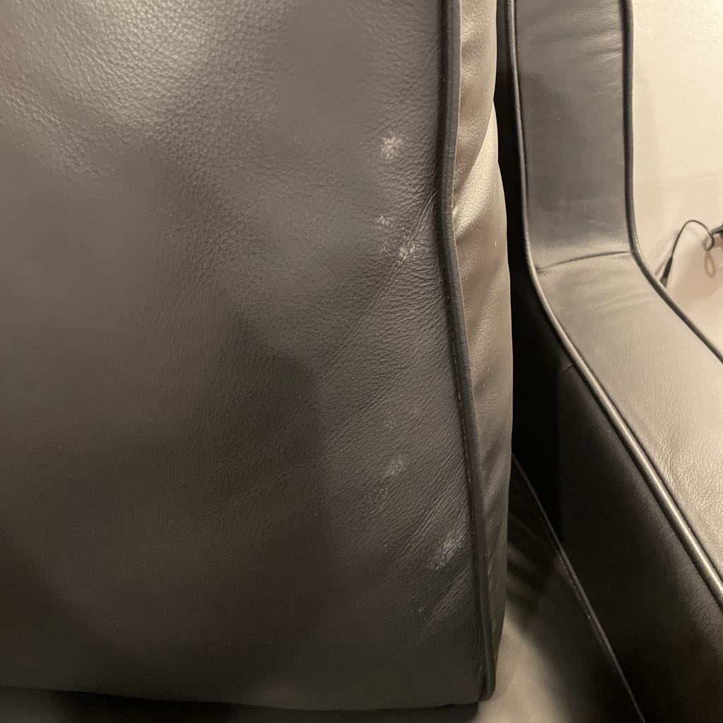 Modern Black Leather 3 Seat Sofa