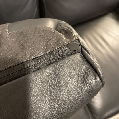 Modern Black Leather 3 Seat Sofa
