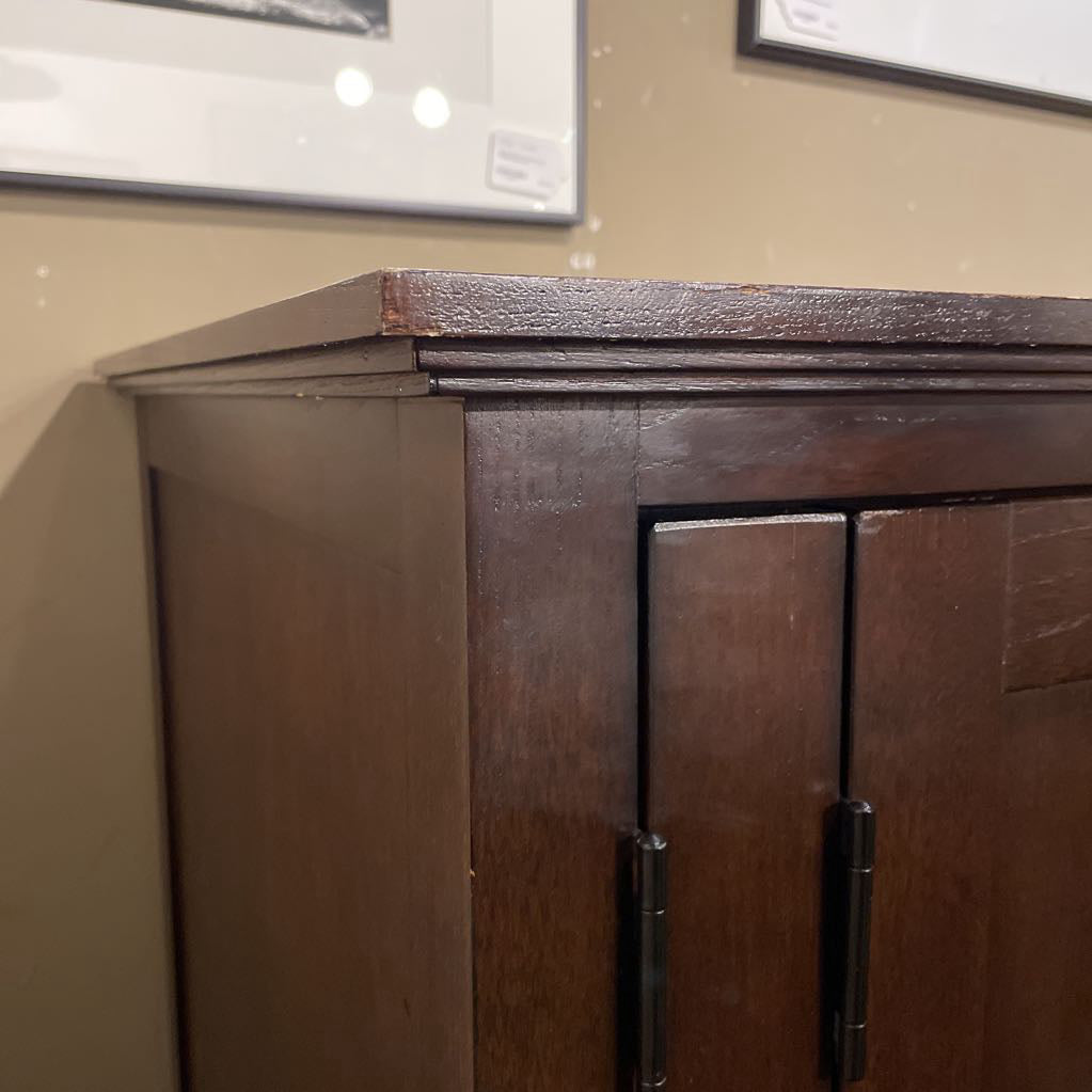 Indonesian Dark Wood Cabinet w/internal Shelving
