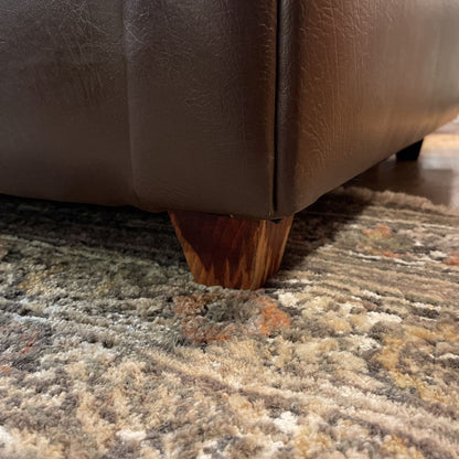 Pottery Barn Chocolate Vegan Leather Rolled Arm Sofa