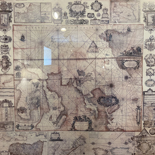 Framed Vintage Map Art ART