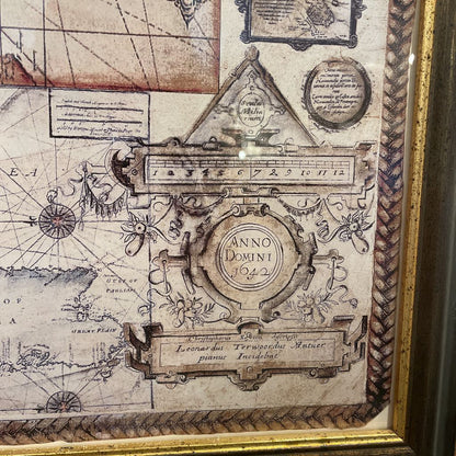 Framed Vintage Map Art