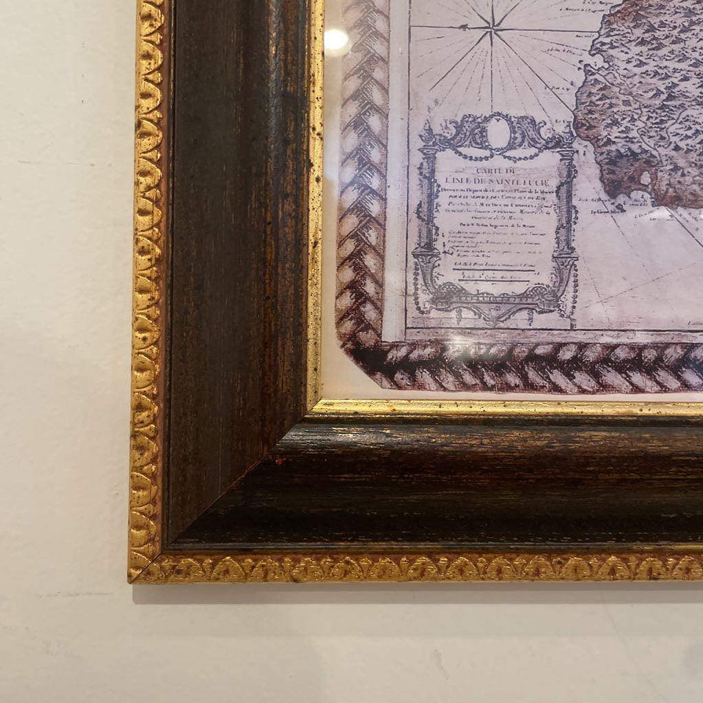Framed Vintage Map Art