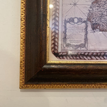 Framed Vintage Map Art