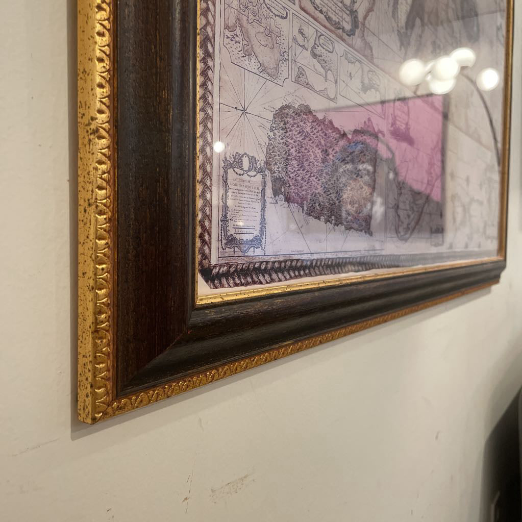Framed Vintage Map Art