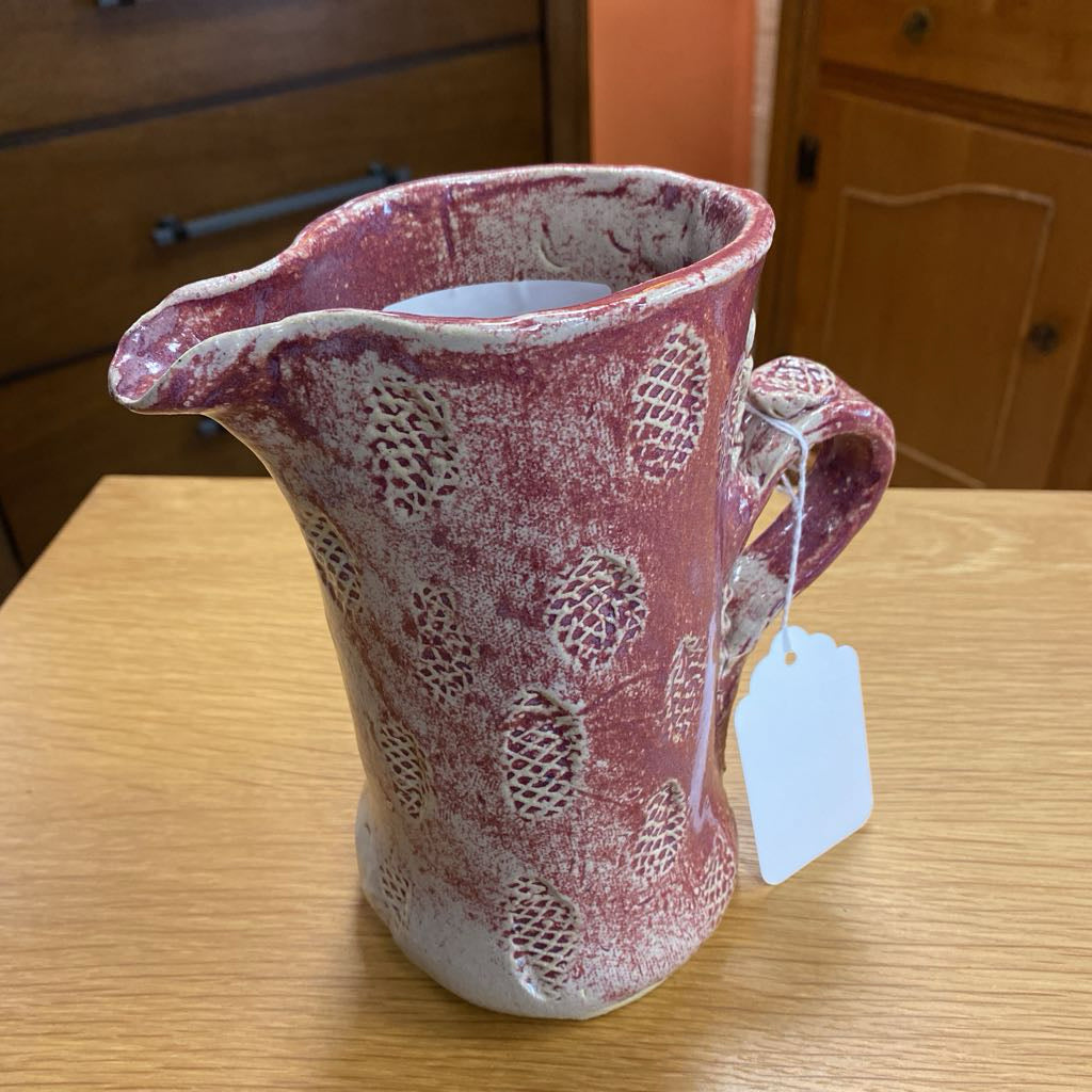 Signed Mauve Glaze Pinch Pitcher