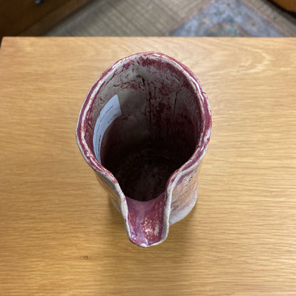Signed Mauve Glaze Pinch Pitcher