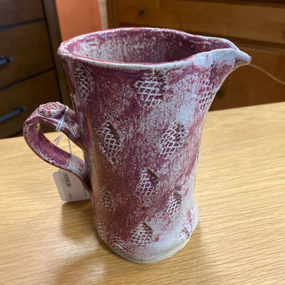 Signed Mauve Glaze Pinch Pitcher