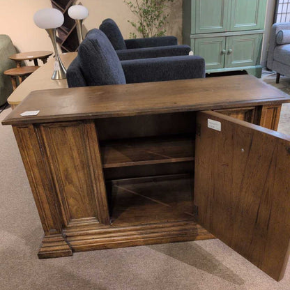 Vintage Burl Wood Single Door Cabinet (AS IS)