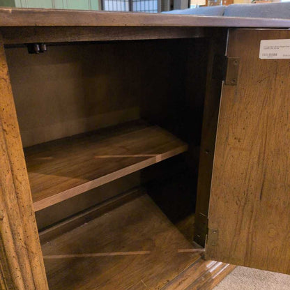 Vintage Burl Wood Single Door Cabinet (AS IS)