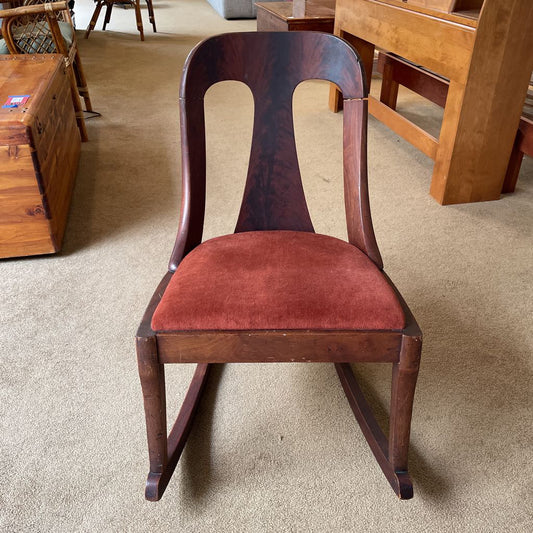 Small Wooden Rocking Chair w/Fabric Seat U ACCENT CHAIRS