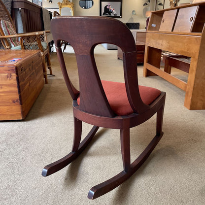 Small Wooden Rocking Chair w/Fabric Seat