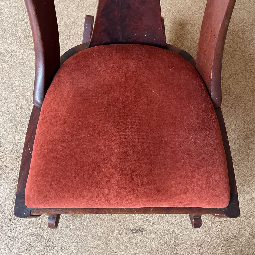 Small Wooden Rocking Chair w/Fabric Seat