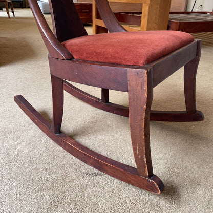 Small Wooden Rocking Chair w/Fabric Seat