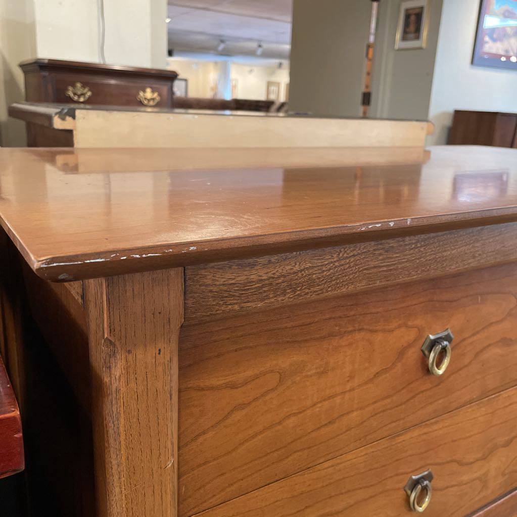 5 Drawer Wooden Dresser w/Geometric Faux Drawers