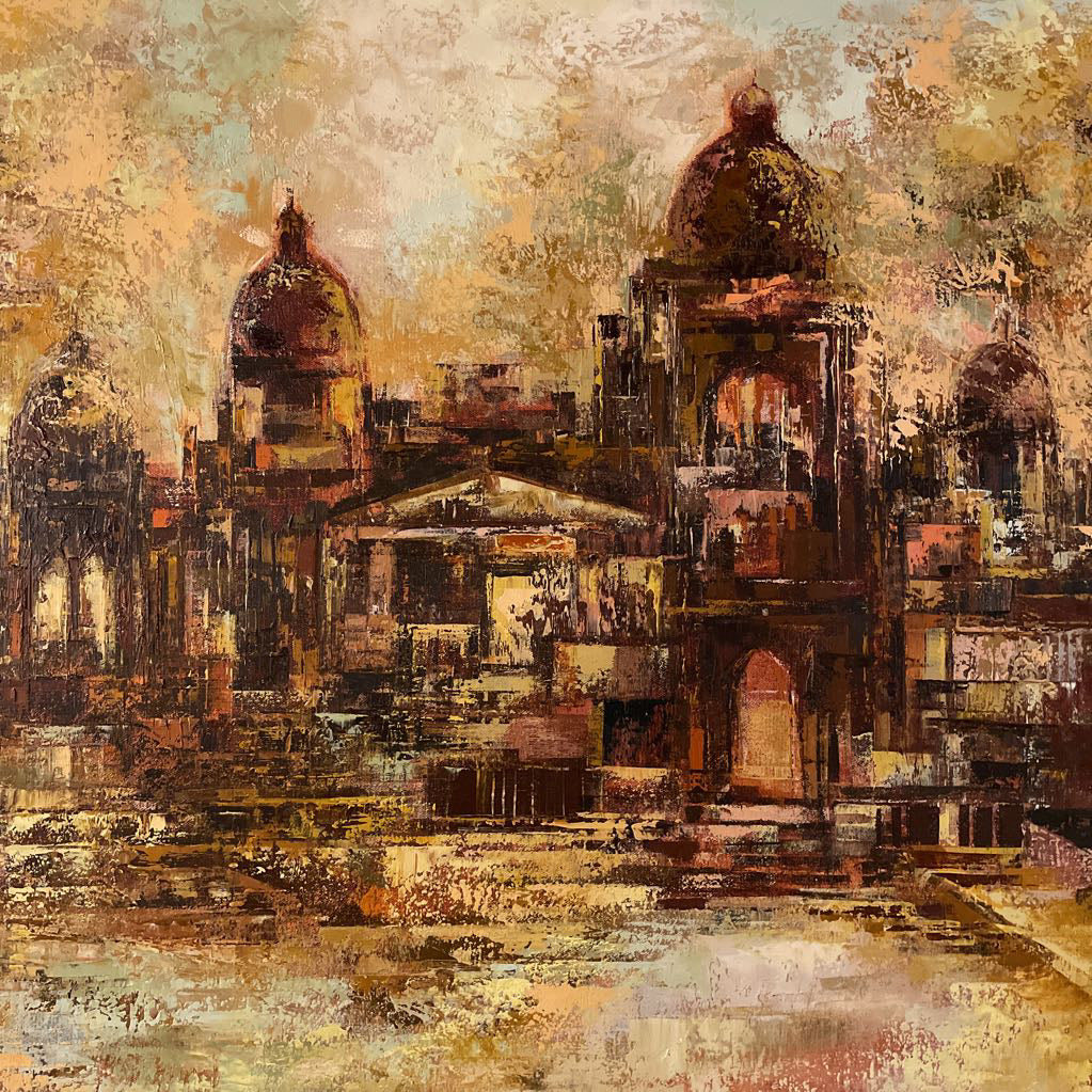 MC Brown Tone City Scape Painting