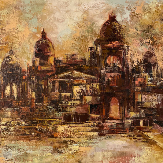 MC Brown Tone City Scape Painting