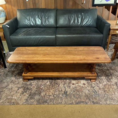Long Rectangular Coffee Table w/Turned Wood Supports