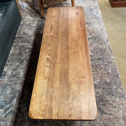 Long Rectangular Coffee Table w/Turned Wood Supports