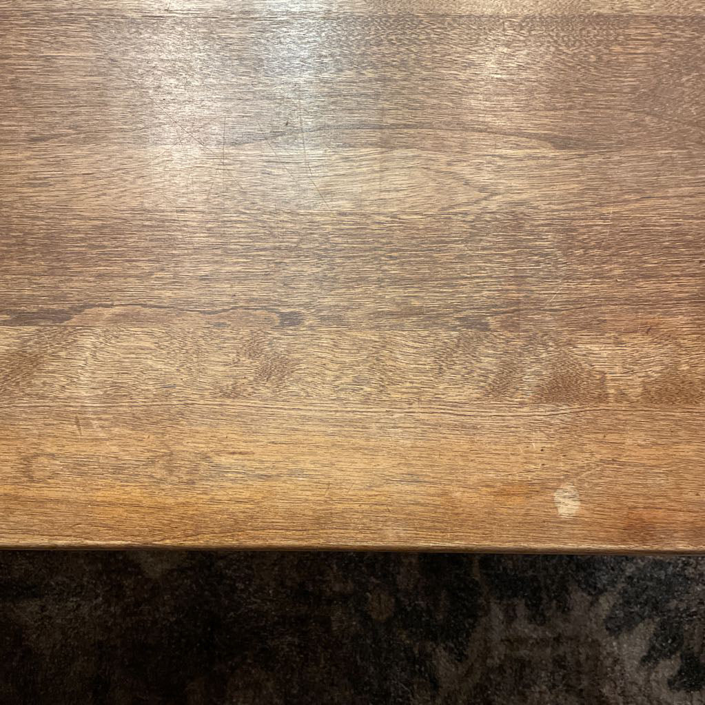 Long Rectangular Coffee Table w/Turned Wood Supports
