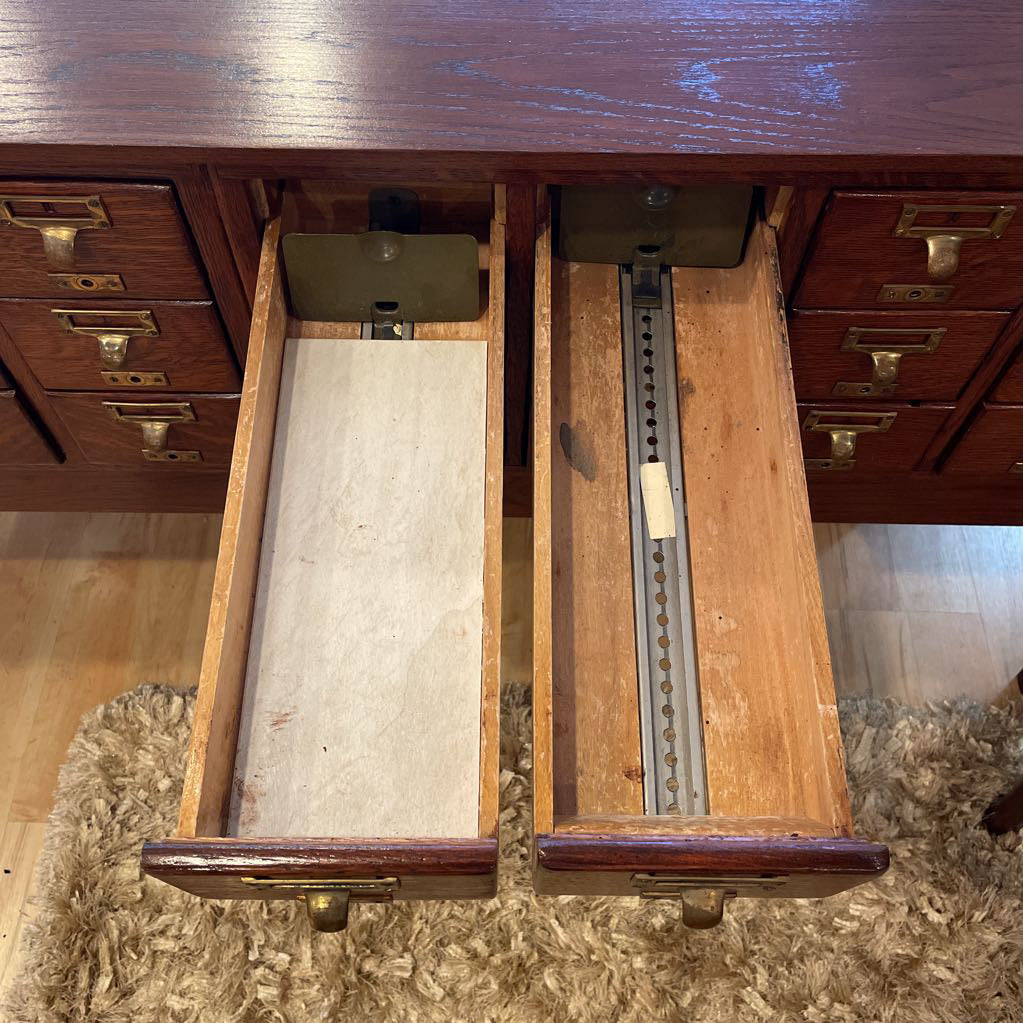 1940's Oak Library Card Catalog