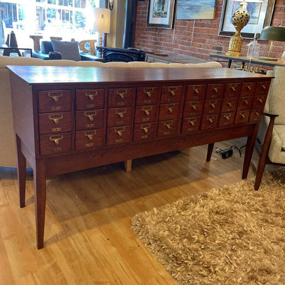 1940's Oak Library Card Catalog