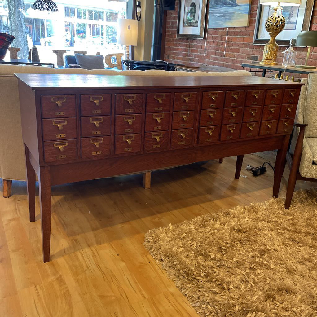 1940's Oak Library Card Catalog