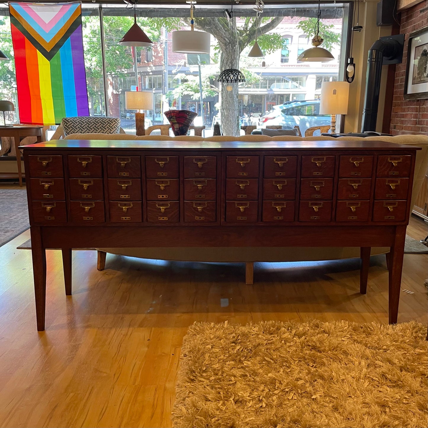 1940's Oak Library Card Catalog