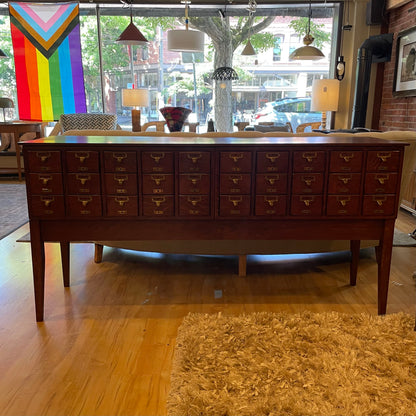 1940's Oak Library Card Catalog