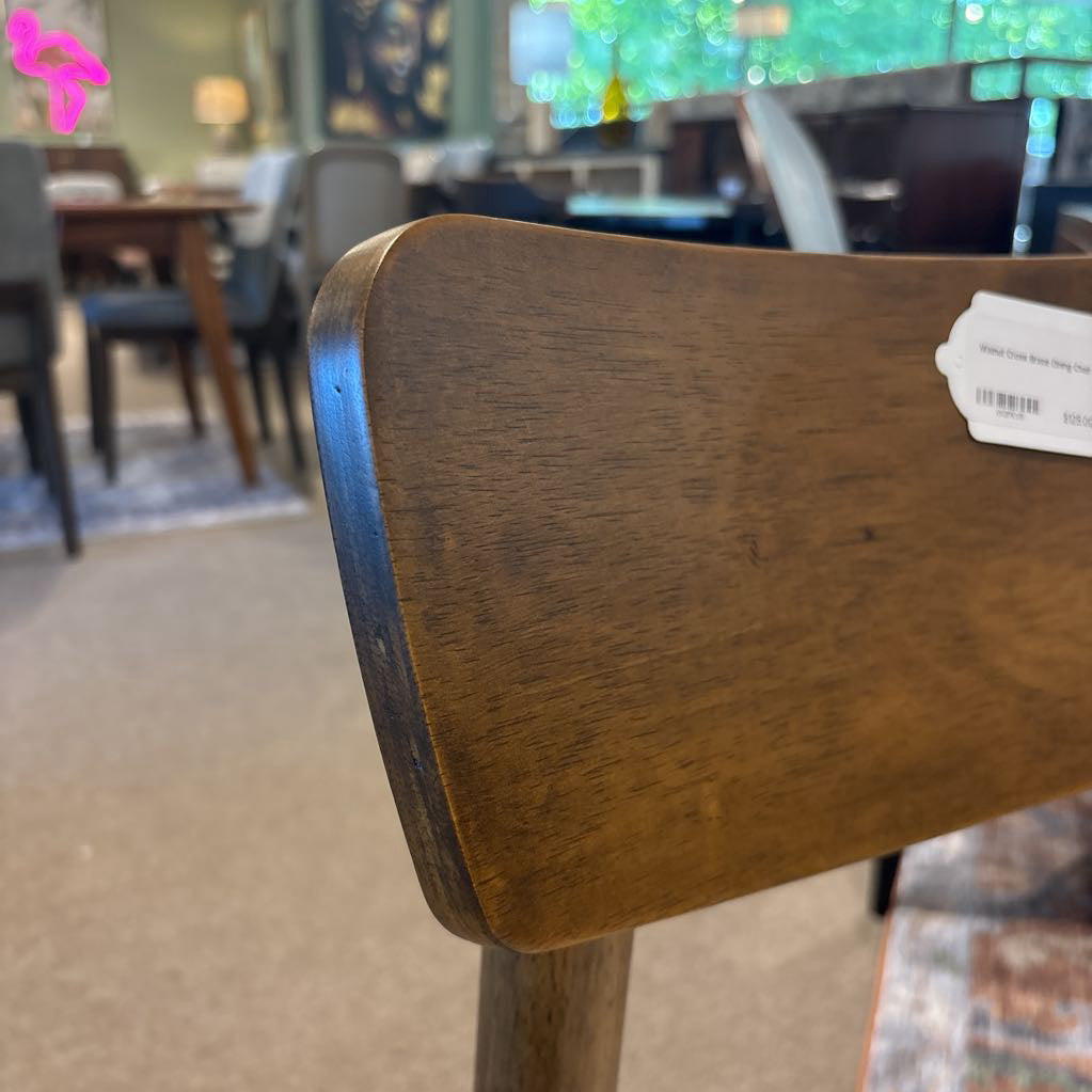 Walnut Cross Brace Dining Chair