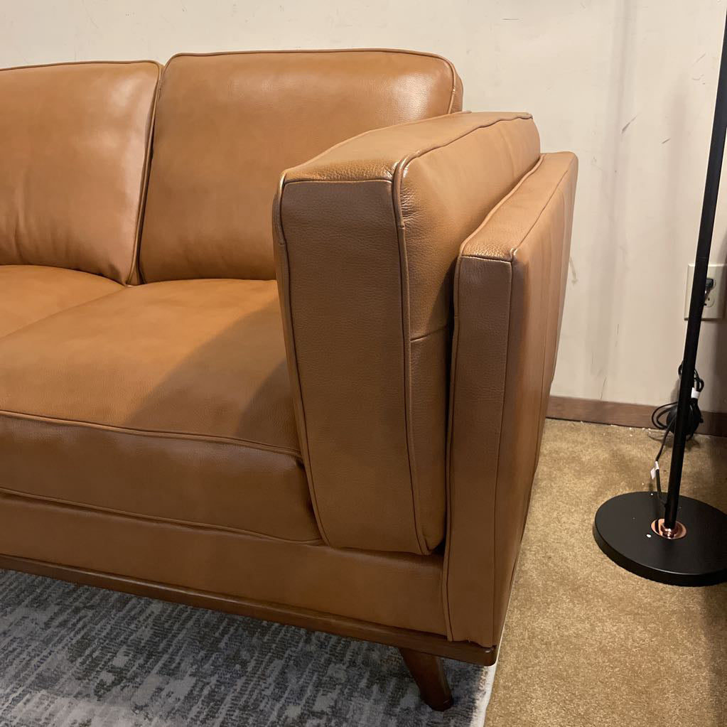 Karlstad Chestnut Leather LAF Chaise Sectional
