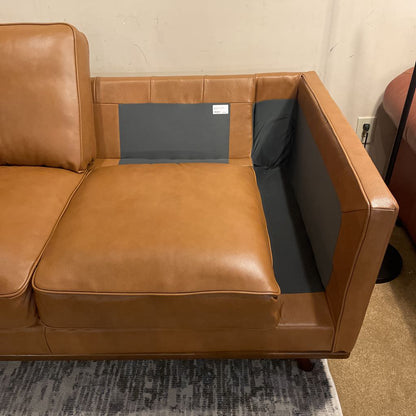 Karlstad Chestnut Leather LAF Chaise Sectional