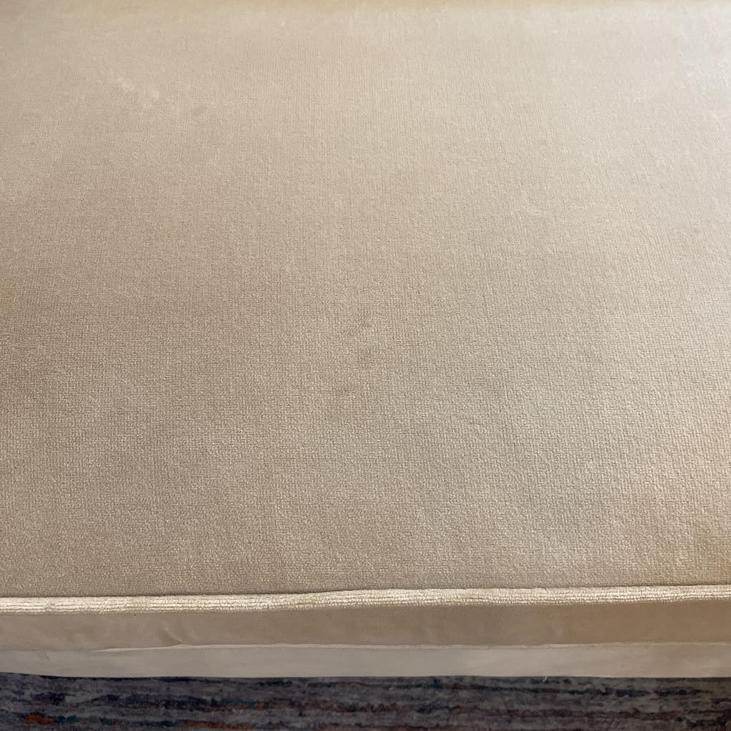 Taupe Velvet 1 Cushion Seat w/ 2 Button Back Sofa