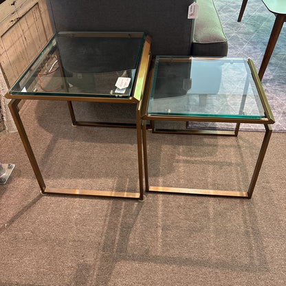 Modern Metal and Glass Top Nesting Tables