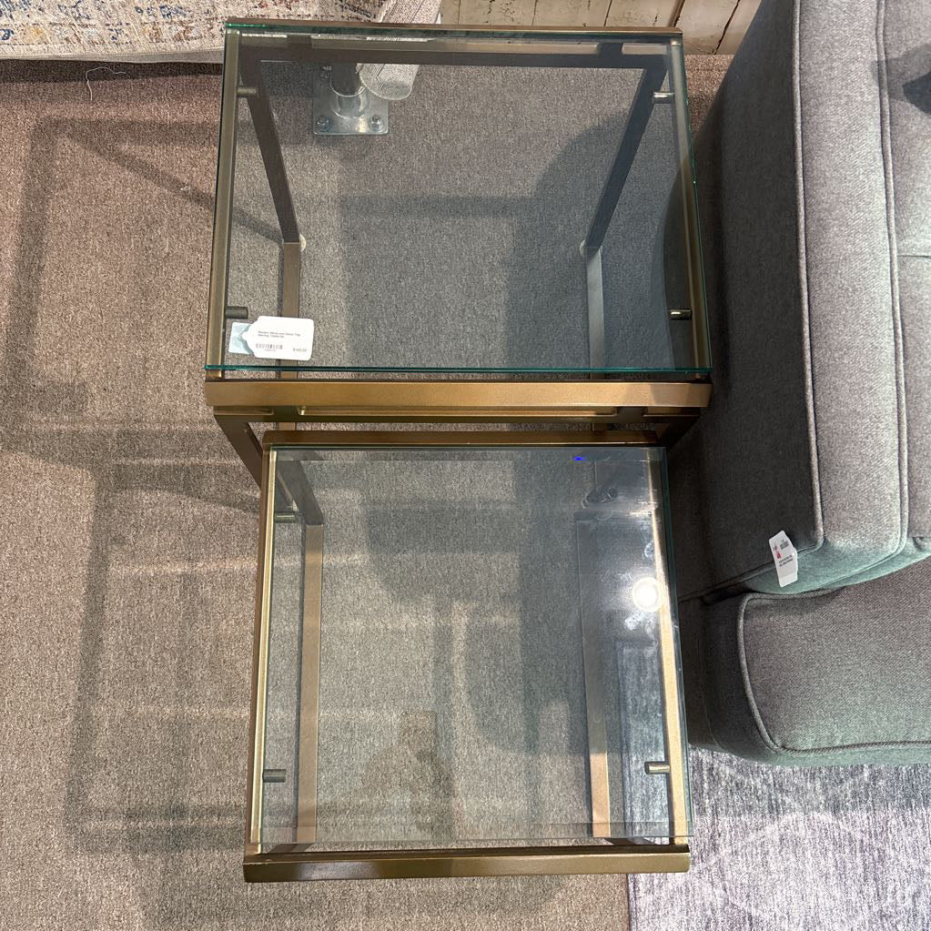 Modern Metal and Glass Top Nesting Tables