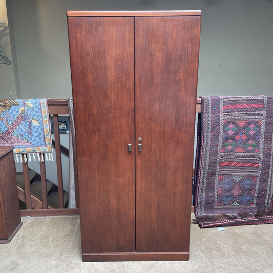 Walnut 5 Tier Wardrobe w/Lock C CABINETS