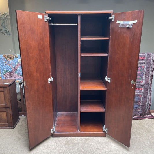Walnut 5 Tier Wardrobe w/Lock C CABINETS
