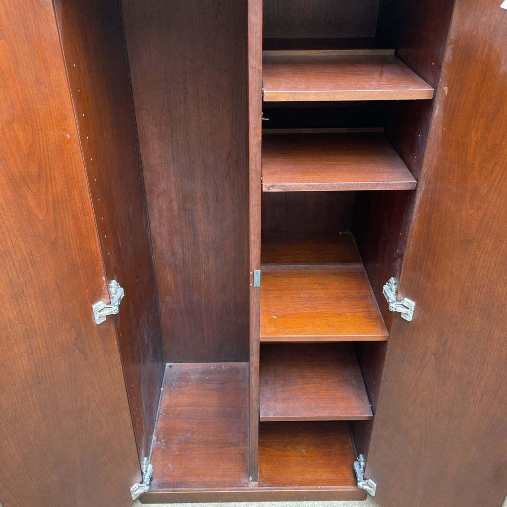 Walnut 5 Tier Wardrobe w/Lock C CABINETS