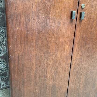 Walnut 5 Tier Wardrobe w/Lock C CABINETS