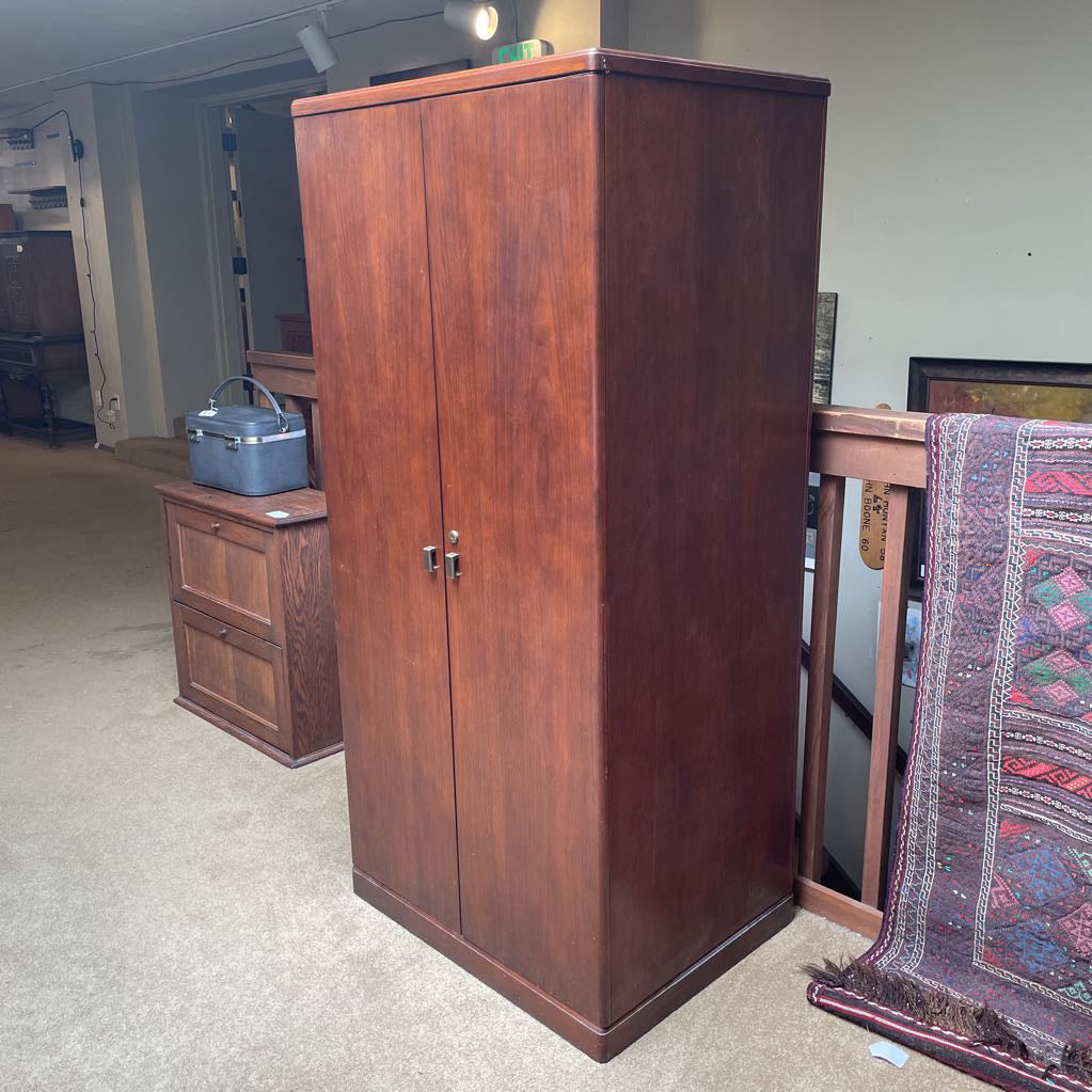Walnut 5 Tier Wardrobe w/Lock C CABINETS