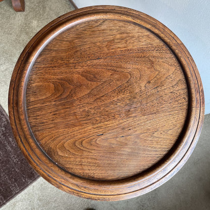 Tri Leg Carved Wood Pedestal Table