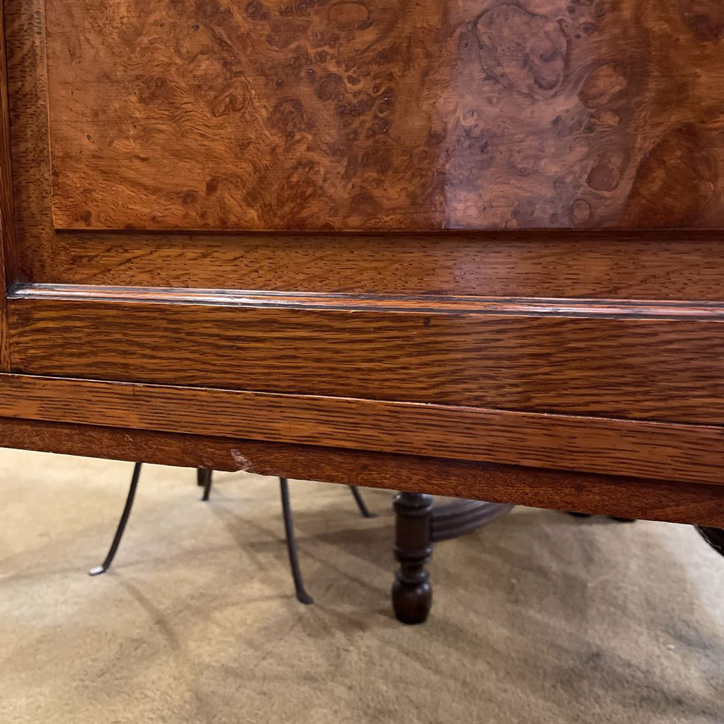 Antique Oak & Marble Sideboard w/Top Crest C SIDEBOARDS