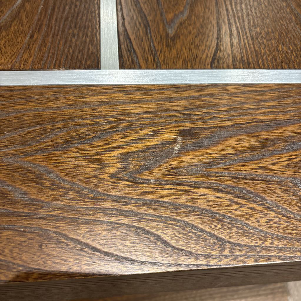 Marconi Copenhagen Walnut & Brushed Aluminum Square Side Table C SIDE TABLES
