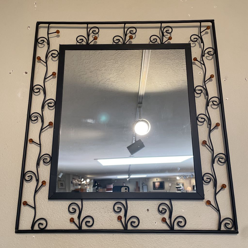 Scroll Metal Framed Mirror