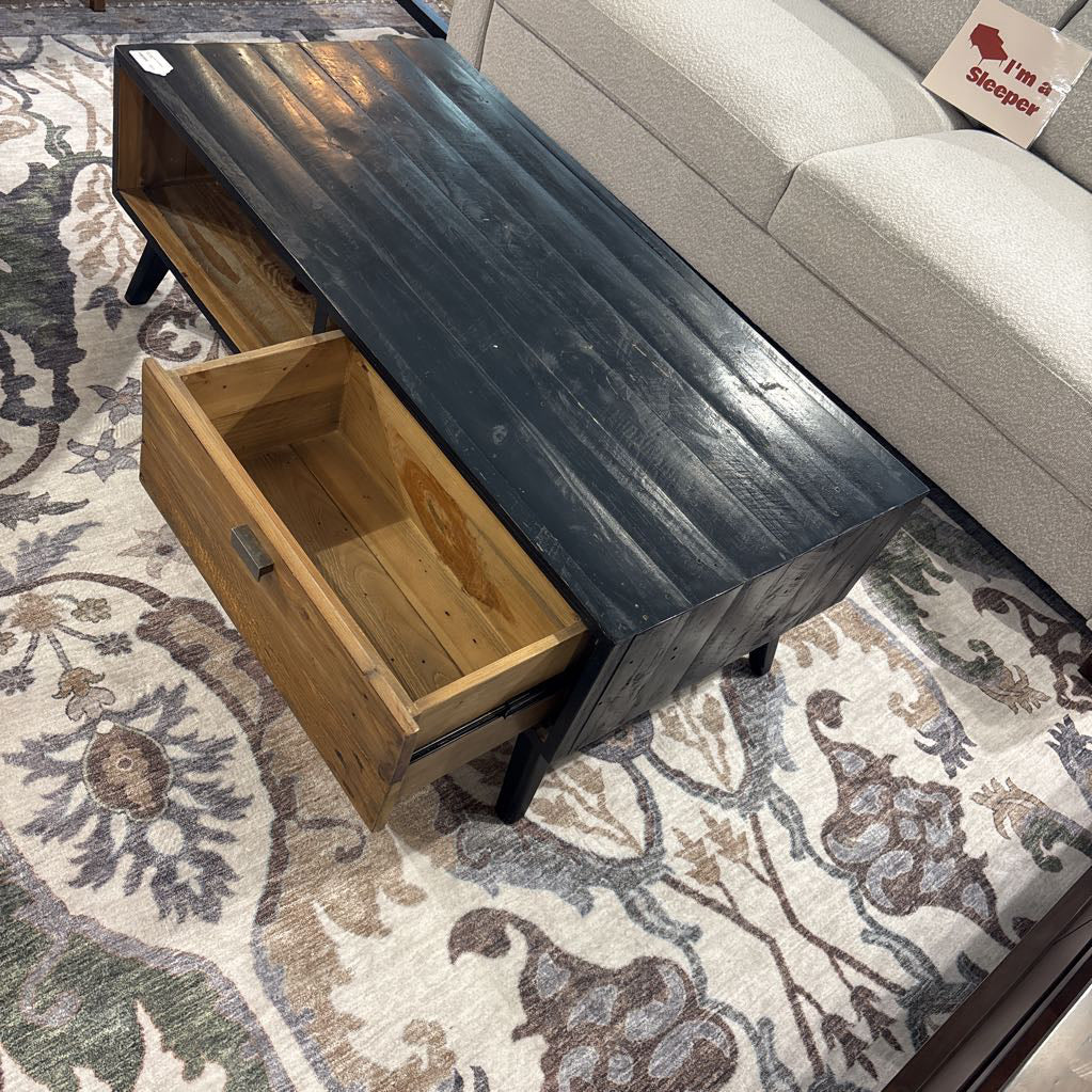 Rustic open shelf Two drawer Cofee Table