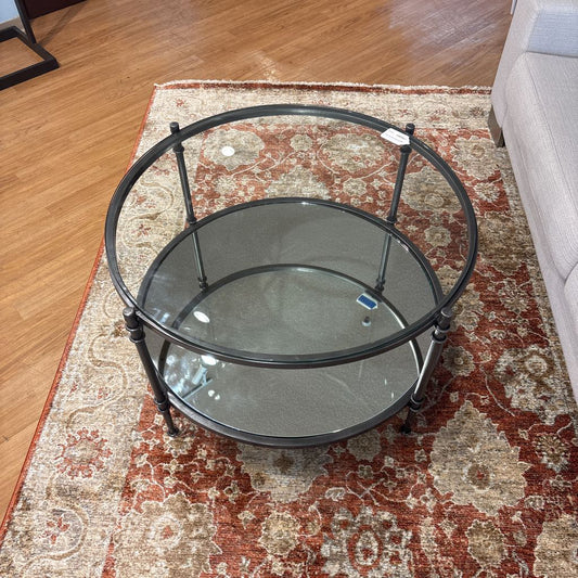 Industrial Glass Round side Table